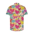 thumbnail image 5 of Yaoyar Men's Hawaiian Shirt Valentines Day Heart Short Sleeve Beach Button Down Causal Top Print Tropical Hawaii Shirts, 5 of 5