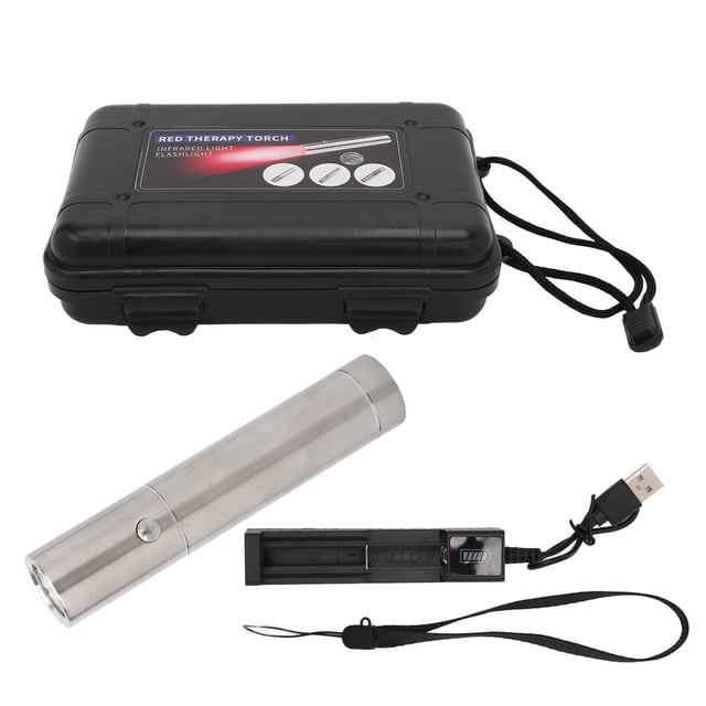 Linterna de terapia LED roja de 630 nm y 660 nm, dispositivo profesional portátil de terapia infrarroja para el alivio articular, para hombres y mujeres.
