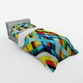thumbnail image 2 of Ambesonne Geometric Bedding Set 3 Pcs, Vivid Retro Lines, Twin, Multicolor, 2 of 2