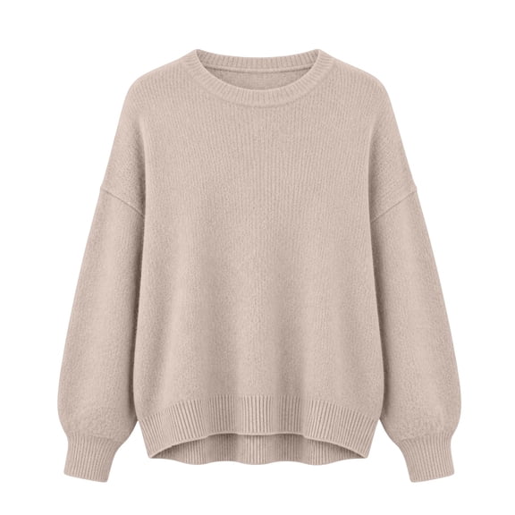 Women's Fall Winter Neck Pullover Sweater Casual Soft Loose Fit Long Sleeve Knit for Daily Wear