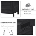 thumbnail image 5 of Outdoor Potting Bench Table with Waterproof Top and Side Hooks, Wooden Storage Cabinet Tool Shed with 2-Tier Shelves, Garden Work Bench for Backyard Patio, Black, 5 of 9