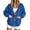 Blue, variant on Women Oversized Sweatshirt Cardigan, Button Down Open Front Coat with Patch Pockets, Cozy Casual Jacket for Early Fall, Office Travel Wear