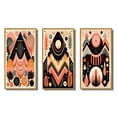 thumbnail image 2 of Designart "Retro Pink Bohemian Tribal Geometry II" Modern Geometric Framed Wall Art Set Of 3 - Pink Abstract Frame Gallery Wall Set For Home Decor, 2 of 6