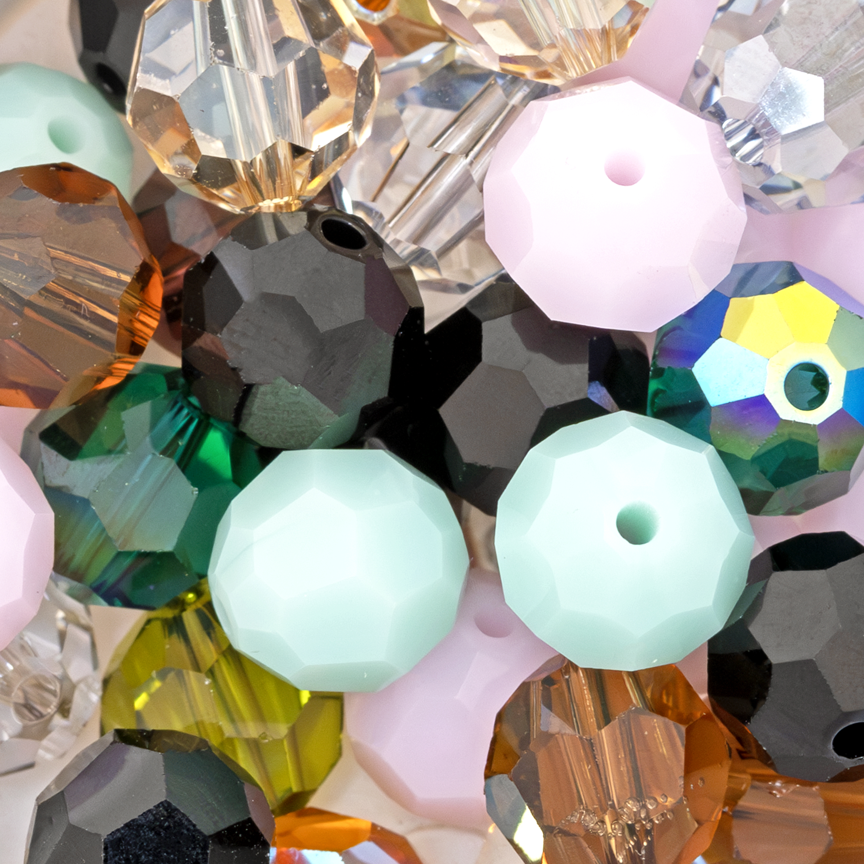 The Beadsmith Swarovski Crystal Mix – 8mm Faceted Round Crystals Assortment, Opaque & Translucent Color Mix, 36pc