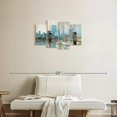 thumbnail image 2 of Elephant Stock Teal City Shadows Wall Art - Horizontal Multi Panel Canvas - Living Room Wall Decor - Abstract Multi Panel - Teal And Blue Decor By Ruane Manning - 30" x 18", 2 of 4