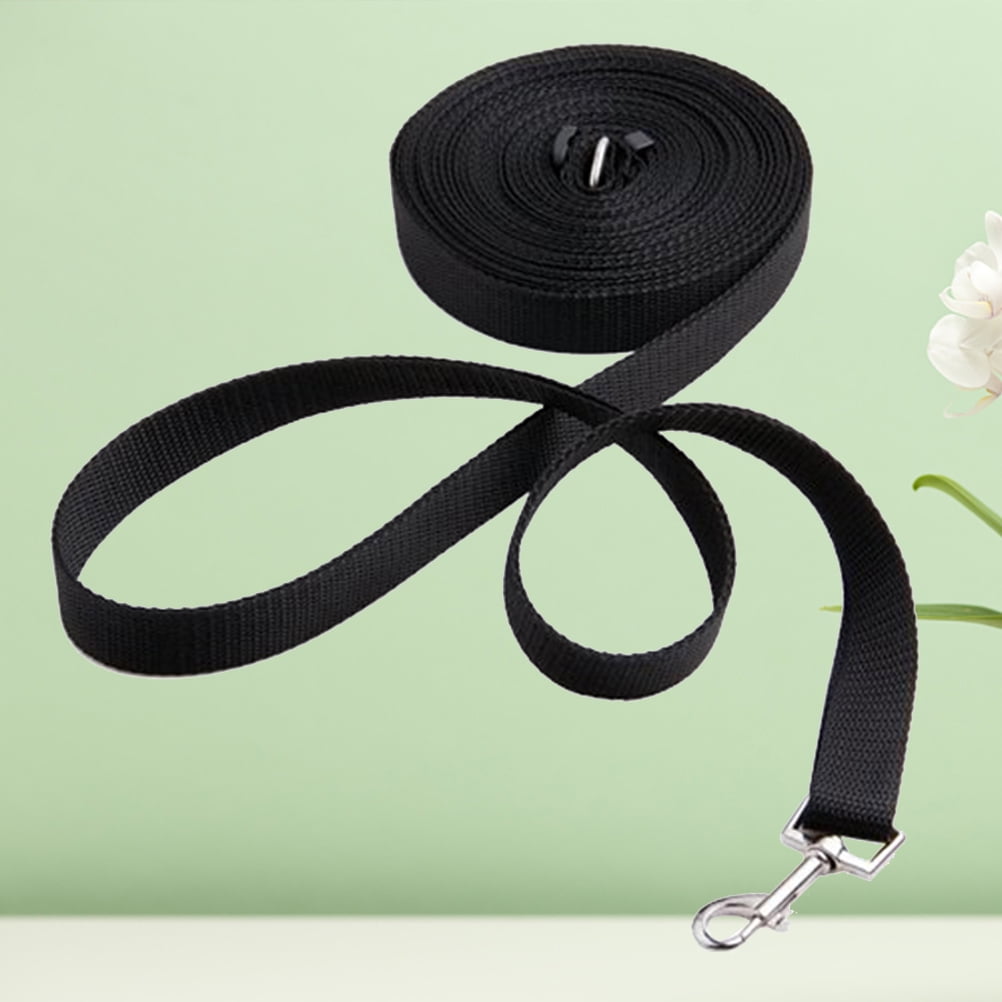 PTOOTP Long Black Nylon Dog Leash Durable Training Lead for Obedience Recall and Walking Large Dogs