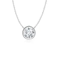 thumbnail image 1 of Angara Collier Diamant Naturel - Collier Solitaire Diamant Rond Serti de Lunettes en Or Blanc 14K pour Femmes, 1 of 10