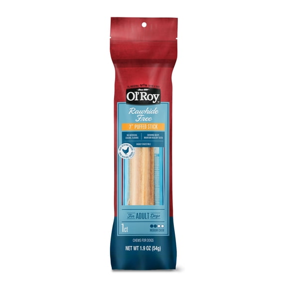 Ol' Roy Mini Puffed Stick Dog Treat, 7", 1.9 oz