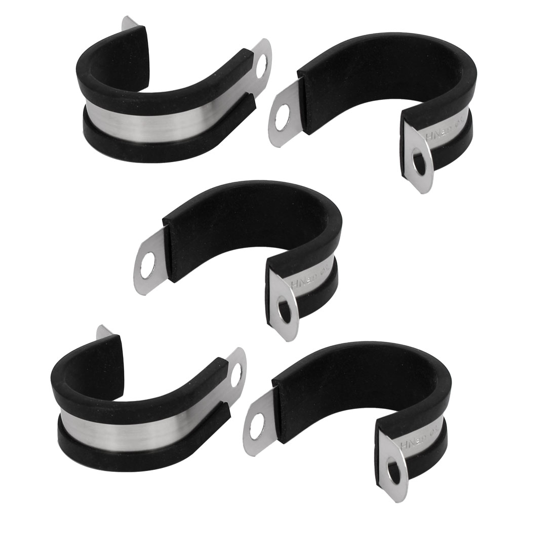 32mm Dia EPDM Rubber Lined P Clips Water Pipe Tube Clamps Holder 5pcs