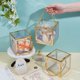 thumbnail image 3 of 10 juegos de cajas de regalo transparentes de 12 x 12 x 12 cm con borde dorado y asa para dulces, chocolates y fiestas., 3 of 9