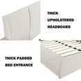 thumbnail image 4 of Bellemave Queen Size Velvet Upholstered Bed With Bedside Desk and Stool Queen Bed Frame with Headboard and Side Rails  Low Platform Bed, No box Spring Needed, Beige, 4 of 10