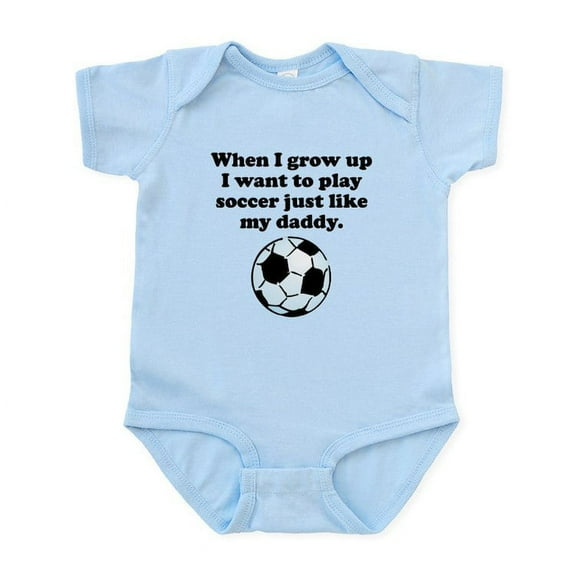 CafePress - Play Soccer Like My Daddy Body Suit - Baby Light Bodysuit, Size Newborn - 24 Months