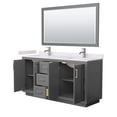 thumbnail image 3 of Wyndham Collection Miranda 66" Wood Double Bathroom Vanity in Dark Gray/Nickel, 3 of 7