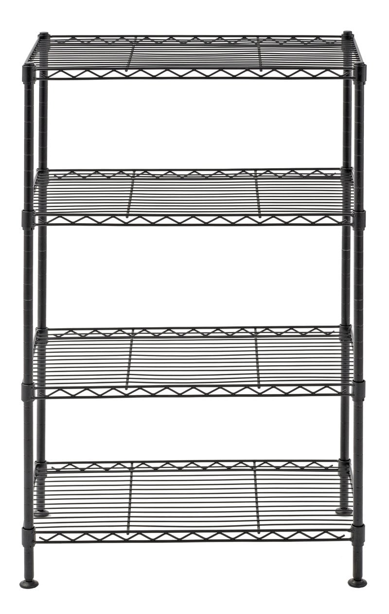Black Muscle Rack 20W x 12D x 32H Four-Level Wire Shelving 