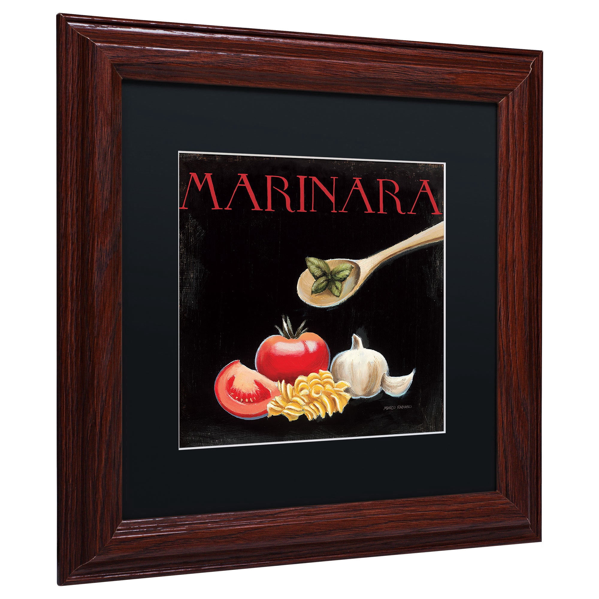 Trademark Fine Art "Italian Cuisine IV" Canvas Art by Marco Fabiano Black Mat, Wood Frame
