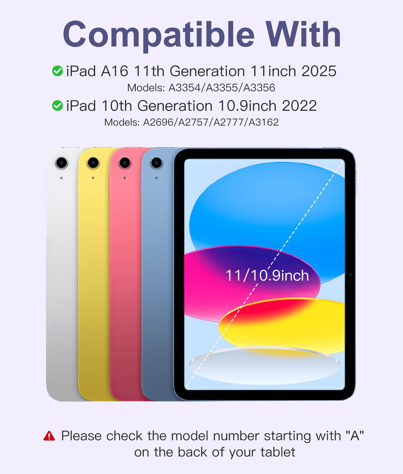 GEAK for iPad A16 11th 10th Generation Case with Keyboard, 7 Colors Backlit Detachable Wireless Keyboard Case with Pencil Holder for iPad 11th Gen 11 Inch 2025 & 10th Gen 10.9 Inch 2022