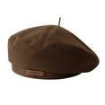thumbnail image 1 of WEIYLL Beret Hat Women Fashionable Brown Accessory Stylish Outfits Daily Warm Fall Winter Wear Visors, 1 of 2