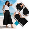 thumbnail image 5 of SOMER linen Skirts For Women Flowy Maxi Skirt Summer linen Pleated High Waisted Casual Long Skirts With Pockets, 5 of 7