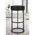 thumbnail image 2 of Pangea Home Mono 30" Modern Faux Leather & Metal Stand Bar Stool in Black, 2 of 4