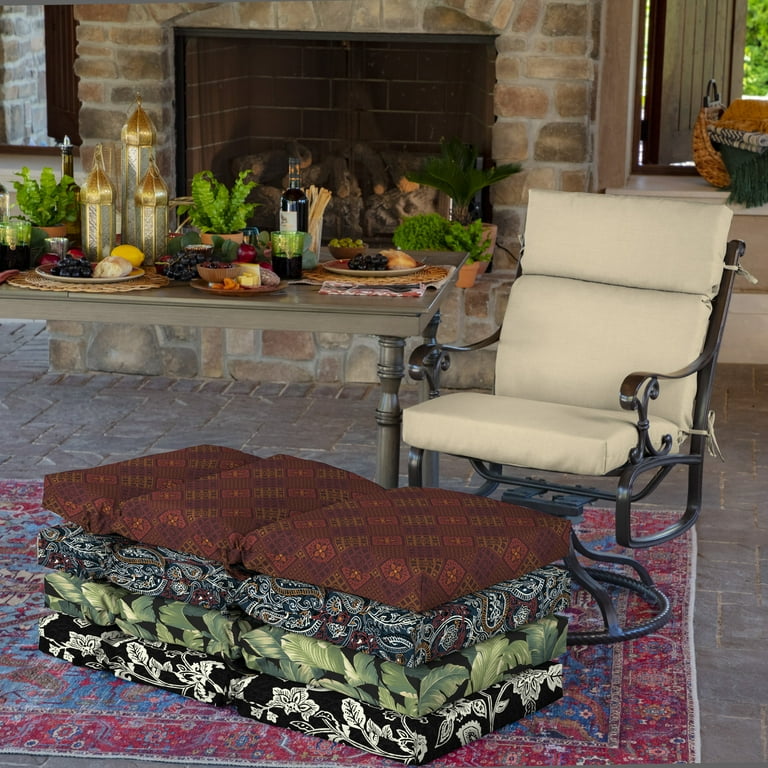 Arden Selections Highback Patio Dining Chair Cushion 20 x 21, Tan