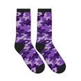 thumbnail image 4 of Mens Crew Socks Womens Purple Camouflage Workout Training Athletic Socks, 4 of 7