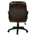 thumbnail image 4 of Faux Leather Chocolate Brown Managers Chair with Padded Arms, 4 of 5