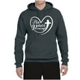 thumbnail image 2 of Wild Bobby His Grace Is Enough Heart Inspirational/Christian Unisex Graphic Hoodie Sweatshirt, Charcoal, Medium, 2 of 5