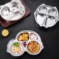 thumbnail image 4 of Dujiujun Stainless Steel Dinner Plate for Kids Cartoon Design Divided Tray Food-Grade Safe Durable Children Compartment Serving Snack Dishes, 4 of 8