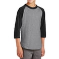 thumbnail image 4 of Mafoose Youth 3/4 Sleeves Colorblock Raglan Baseball Soft Jersey Heather Grey/ Black YT200 XS, 4 of 5