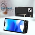 thumbnail image 3 of Crossbody Wallet Case for iPhone 15, PU Leather Zipper Handbag Purse Flip Cover with Kickstand Case for iPhone 15 ZP Black, 3 of 18