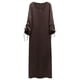 thumbnail image 1 of Mujeres Vestidos Maxi Casuales Sueltos Con Manga Encaje Transpirable (café), 1 of 9