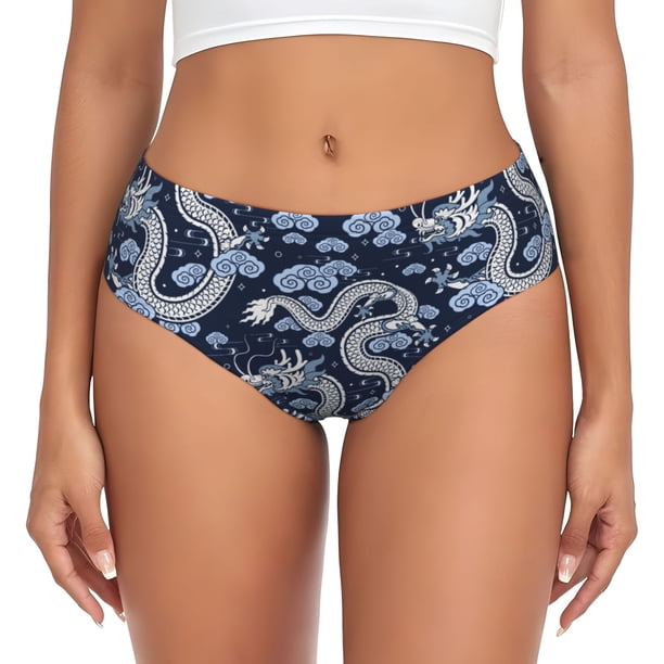 Fotbe Dragon Calzones Estampados para Mujer – Ropa Interior de Algodón, Cómoda, Suave y Elástica-Medium