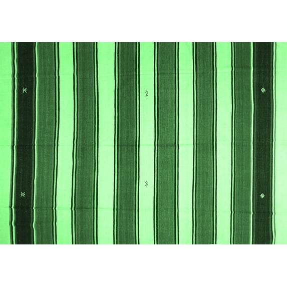 Ahgly Company Indoor Rectangle Oriental Emerald Green Traditional Area Rugs, 7' x 9'