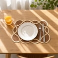 thumbnail image 3 of Fareti Paper Woven Placemat with Vintage Design, 45x30cm Heat Insulation Table Mat for Dining Table, 3 of 4