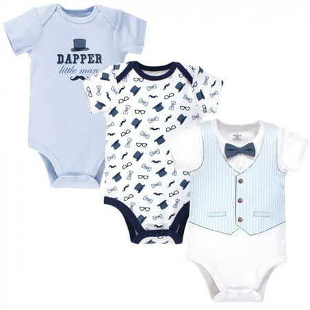 UPC: 0660168727388 | Little Treasure Baby Boy Cotton Bodysuits 3pk  Light Blue Vest  6-9 Months