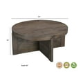 thumbnail image 2 of Taran Designs Lawrence Round Solid Wood Coffee Table in Dark Brown, 2 of 7
