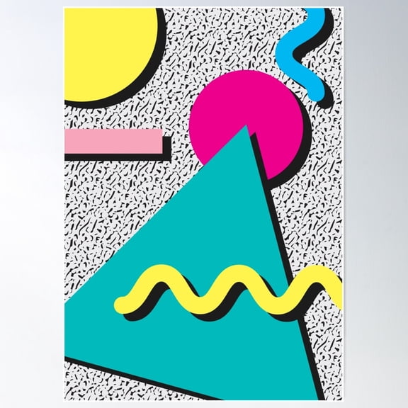 1980S Abstract Pattern Poster Wall Art, Modern Wall Decor For Living Room Bedroom, 8x12 UNFRAMED