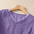 thumbnail image 4 of Blouse Vintage Brodée en Lin pour Femmes, Col en V, Patchwork, 4 of 6