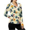 thumbnail image 4 of cocolona Womens Zipper Hoodies Long Sleeve Thumb Hole Printed Sweatshirts Casual Beach Vacation Sun Protection Tops, 4 of 5
