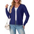 thumbnail image 2 of JWD Womens Cardigan Open Front Button Down Long Sleeve Knit Sweater Top Lightweight Casual Layering Cardigan Navy Blue S, 2 of 4
