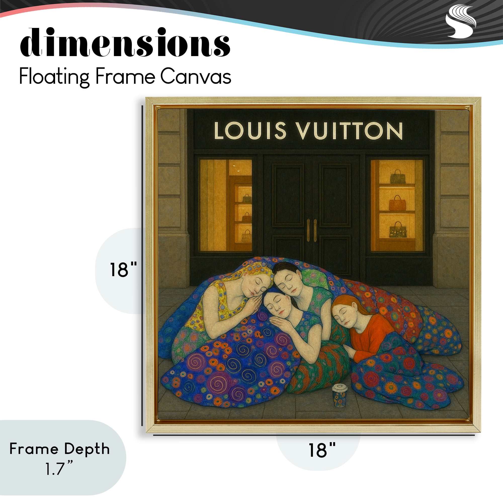 Stupell Industries Iconic Style Fashion Shop Gold Framed Floater Canvas Wall Art, design by Grotto Studios