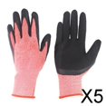 thumbnail image 1 of Paquete de 5-6 guantes de jardinería de alta elasticidad a prueba de cortes resistentes a puñaladas impermeables 5 piezas, 1 of 7