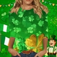 thumbnail image 1 of Ounisa St. Patrick's Day Sweatshirt for Womens Clover Graphic T-Shirts Patty's Day Color 3/4 Sleeve Tee Tops, 1 of 6