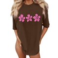 thumbnail image 2 of Tropical Flower Graphic Tees for Women 2026 Summer Casual Short Sleeve Crewneck Oversized Beach Vacation T Shirts, 2 of 5