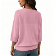 thumbnail image 5 of Breezora Women's Summer Casual Knit Tops 3/4 Sleeve Crew Neck Lightweight Ribbed Pullover Sweater For Weekend Outing, 5 of 7