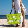 thumbnail image 2 of Ratiio Green Apple Print Large Capacity Beach Travel Bag, Polyester Waterproof Tote Bag with Zipper for Vacation and Daily Use, 2 of 6