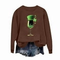 thumbnail image 4 of Craaazy Women's St. Patrick's Day Love Heart Printed Crewneck Long Sleeve Shirts Gifts, 4 of 7