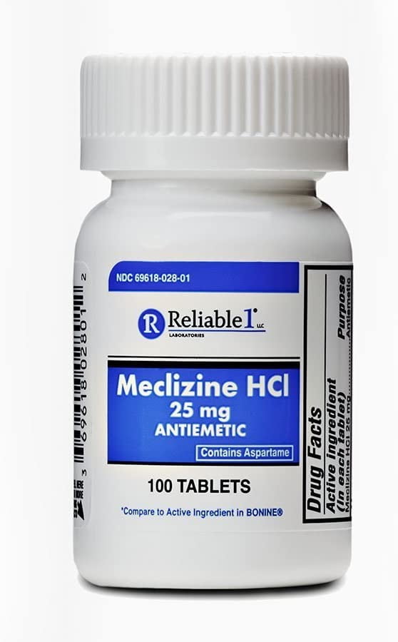 1 Laboratories Meclizine Antiemetic Relieve Sickness 25 mg, 100 ct
