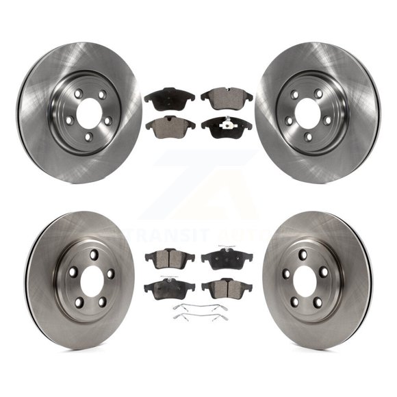 Transit Auto Kit de Rotors de Frein à Disque avant Arrière et Plaquettes Semi-Métalliques pour Voiture 2006 Jaguar Vanden Plas Naturellement Aspiré pour Châssis VIN G49700 K8F-101346