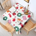 thumbnail image 2 of Christmas Square Tablecloth 60x60 Inch – Waterproof Polyester Printed Table Cover, Wrinkle Resistant & Washable for Kitchen Dining Picnic Party Decor, Single-v4-13, White, 2 of 6